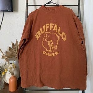 Burnt orange Buffalo Creek long sleeve.